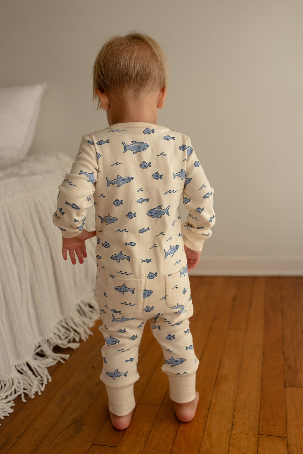 Shark | Organic Zipper Romper