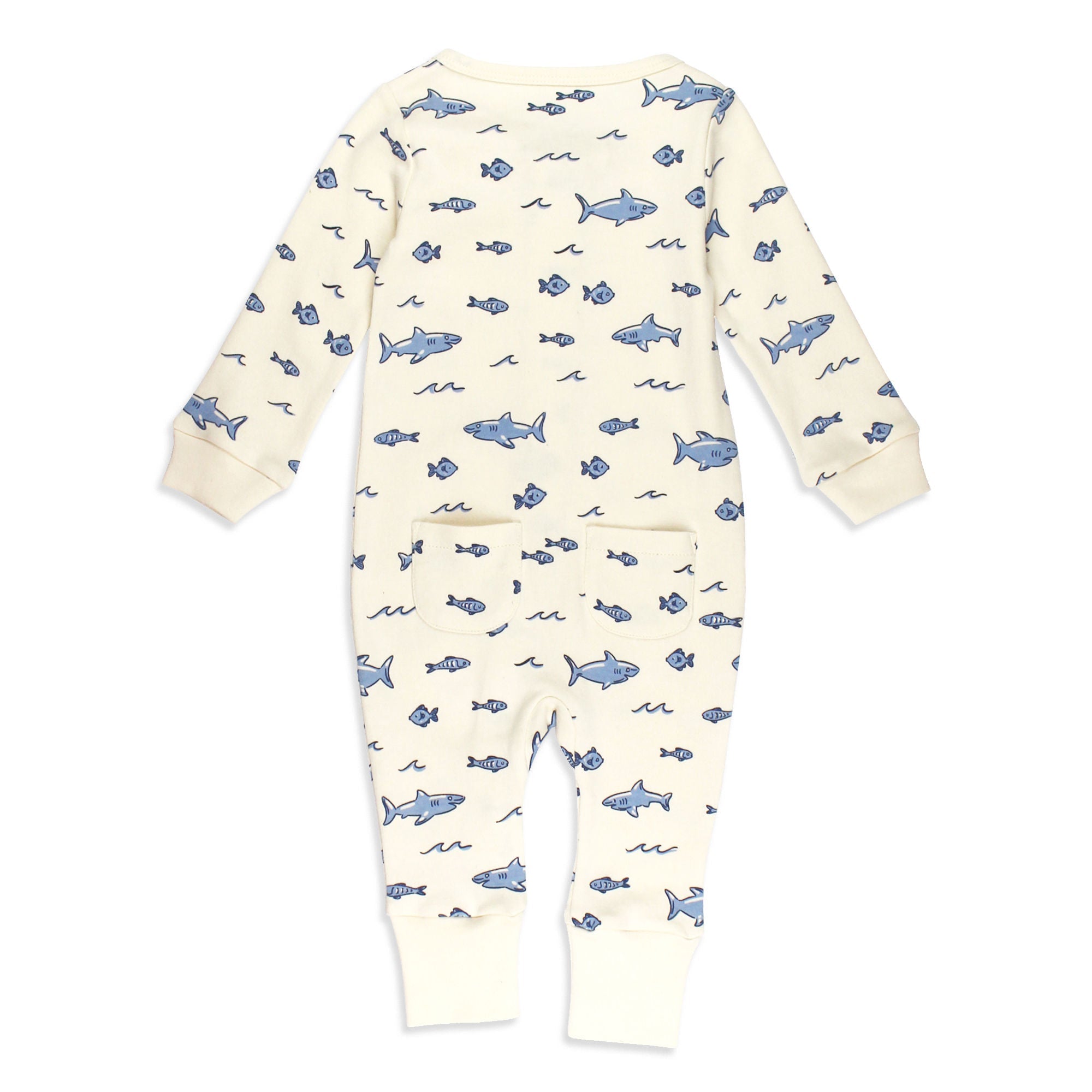 Shark | Organic Zipper Romper