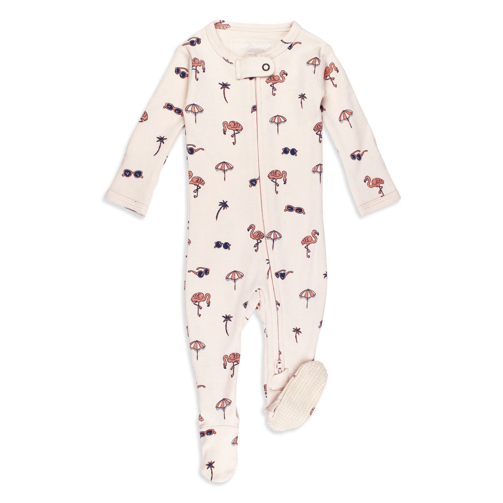 Flamingo | Organic Zipper Footie