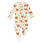 Highland Cow | Organic Zipper Footie