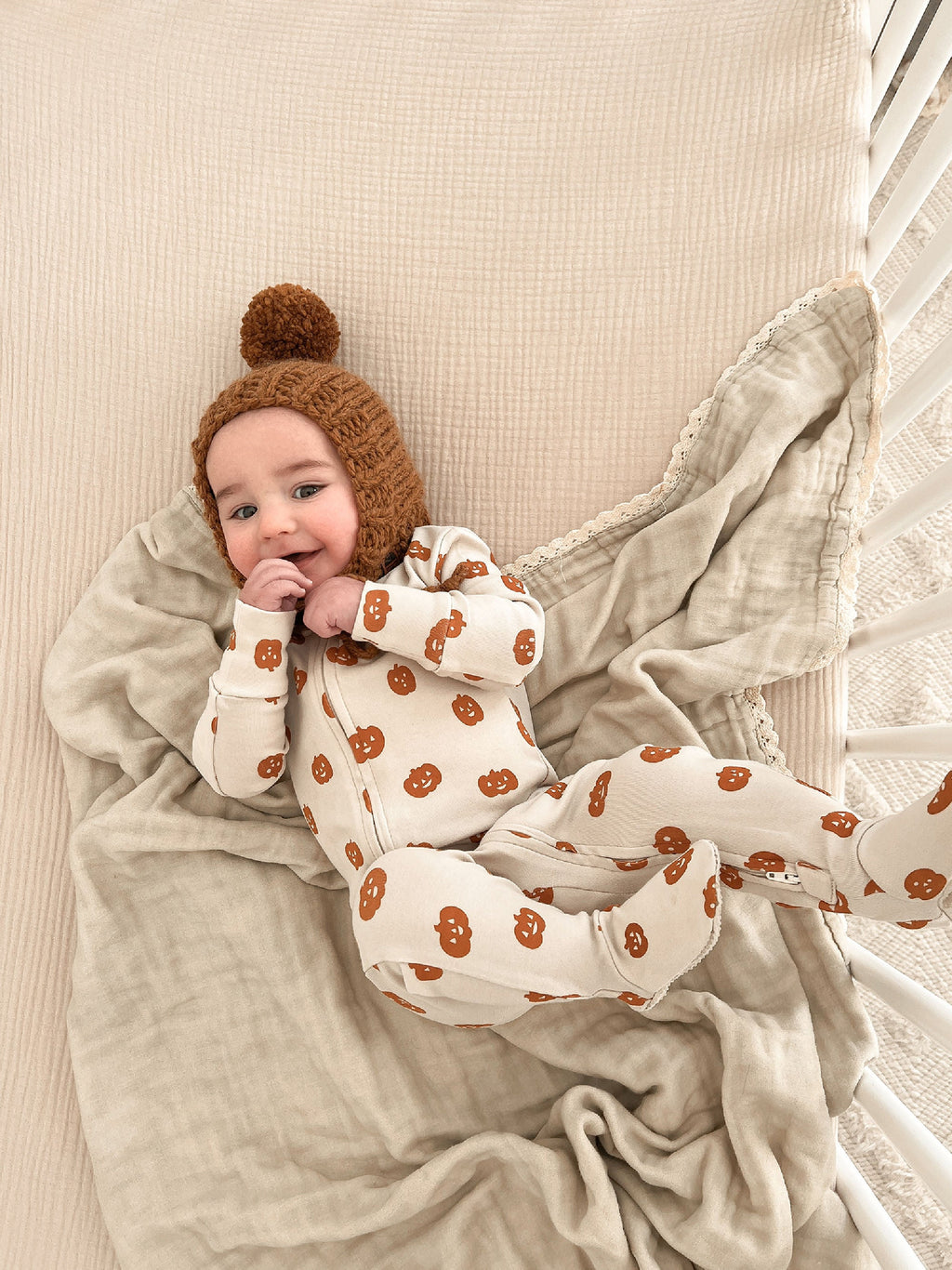 Jack-o-Lanterns | Organic Zipper Footie