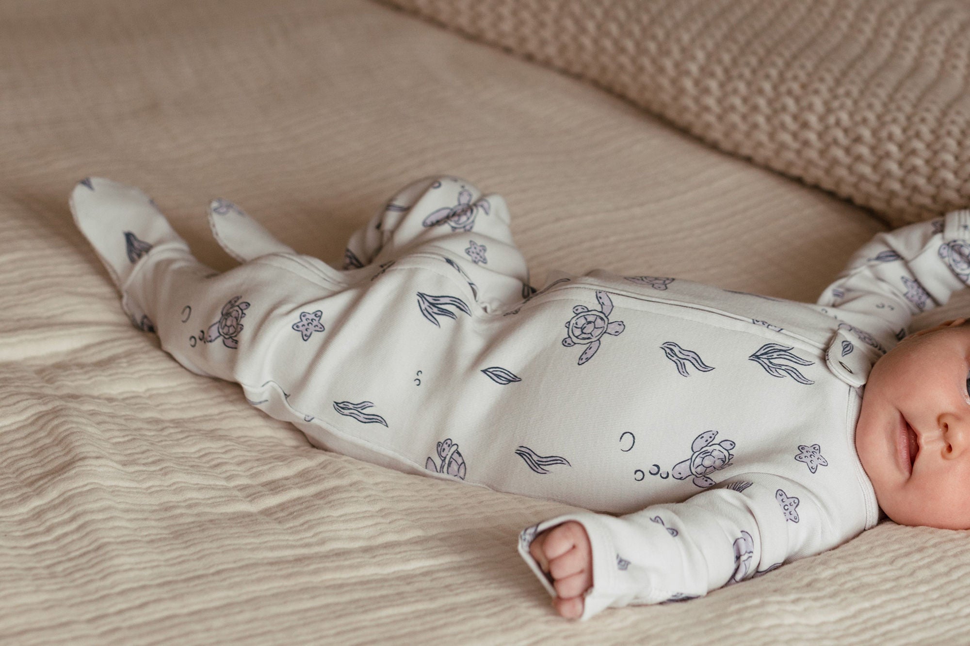 Sea Turtle | Organic Zipper Footie