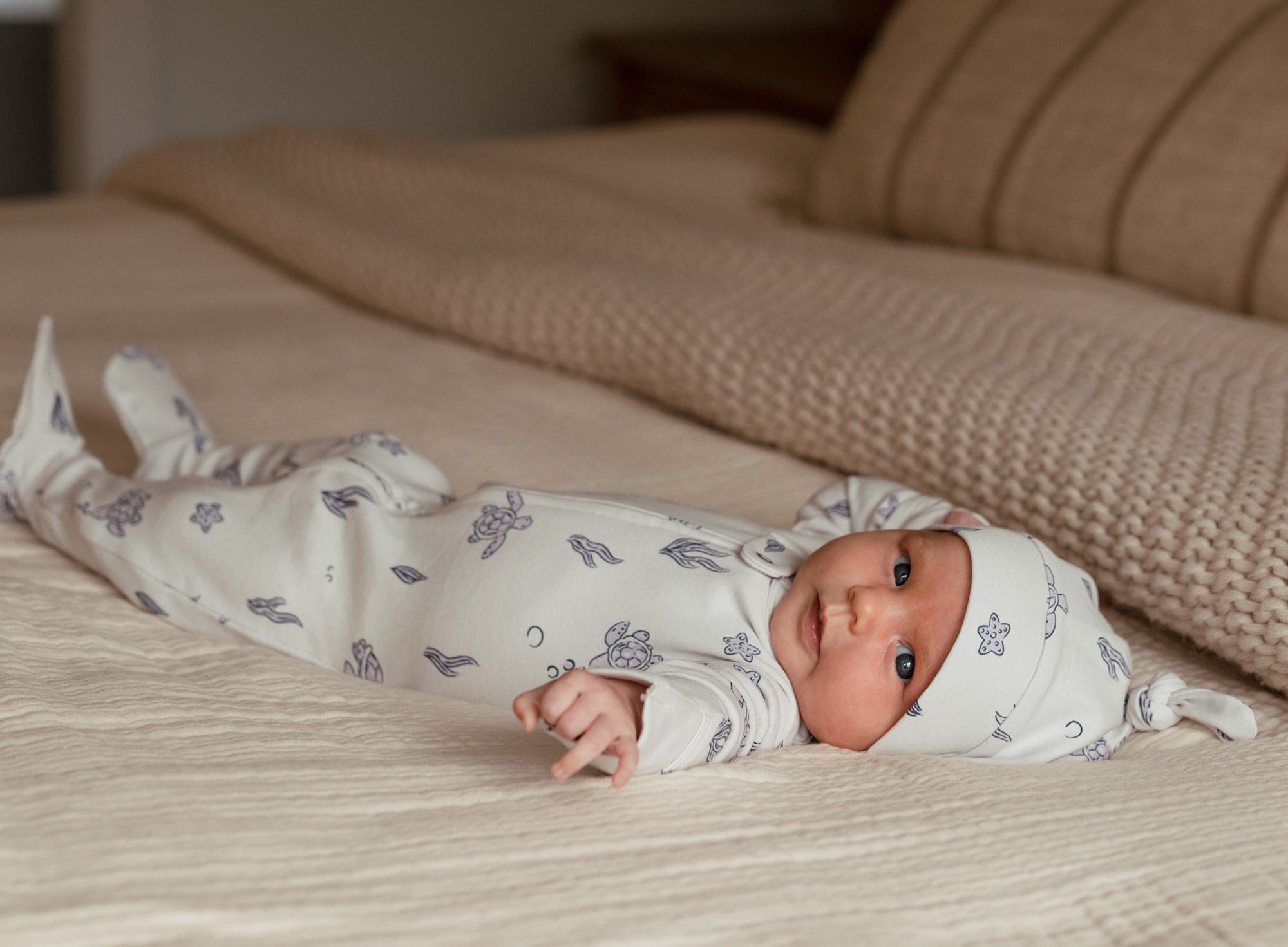 Sea Turtle | Organic Zipper Footie