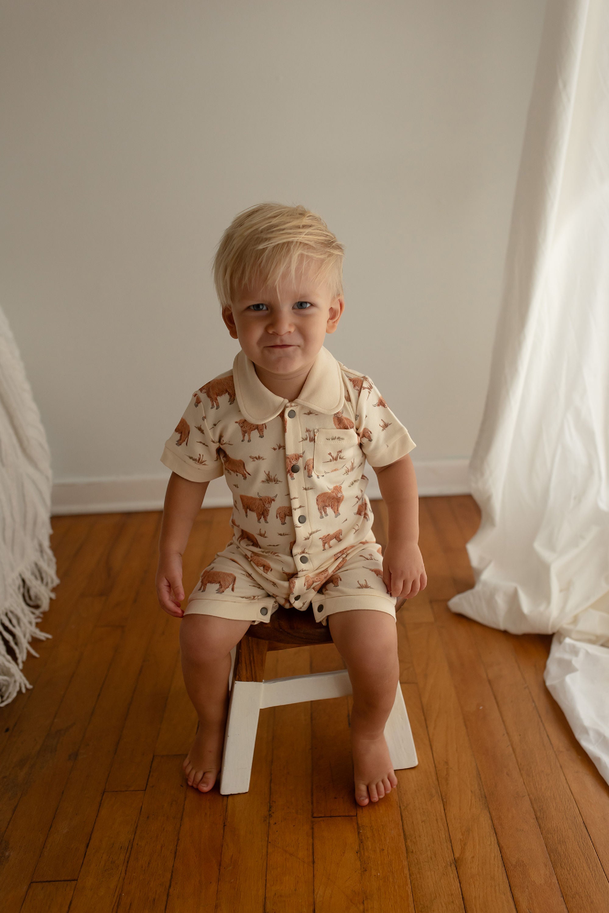 Highland Cow | Organic S/Sleeve Coverall
