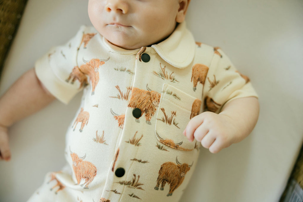 Highland Cow | Organic S/Sleeve Coverall