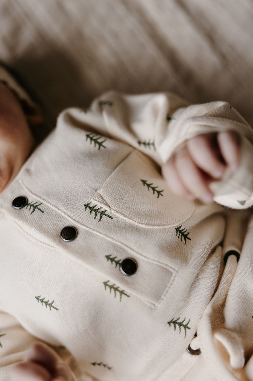 Buttercream Tree | Organic Henley Sweatshirt & Jogger Set