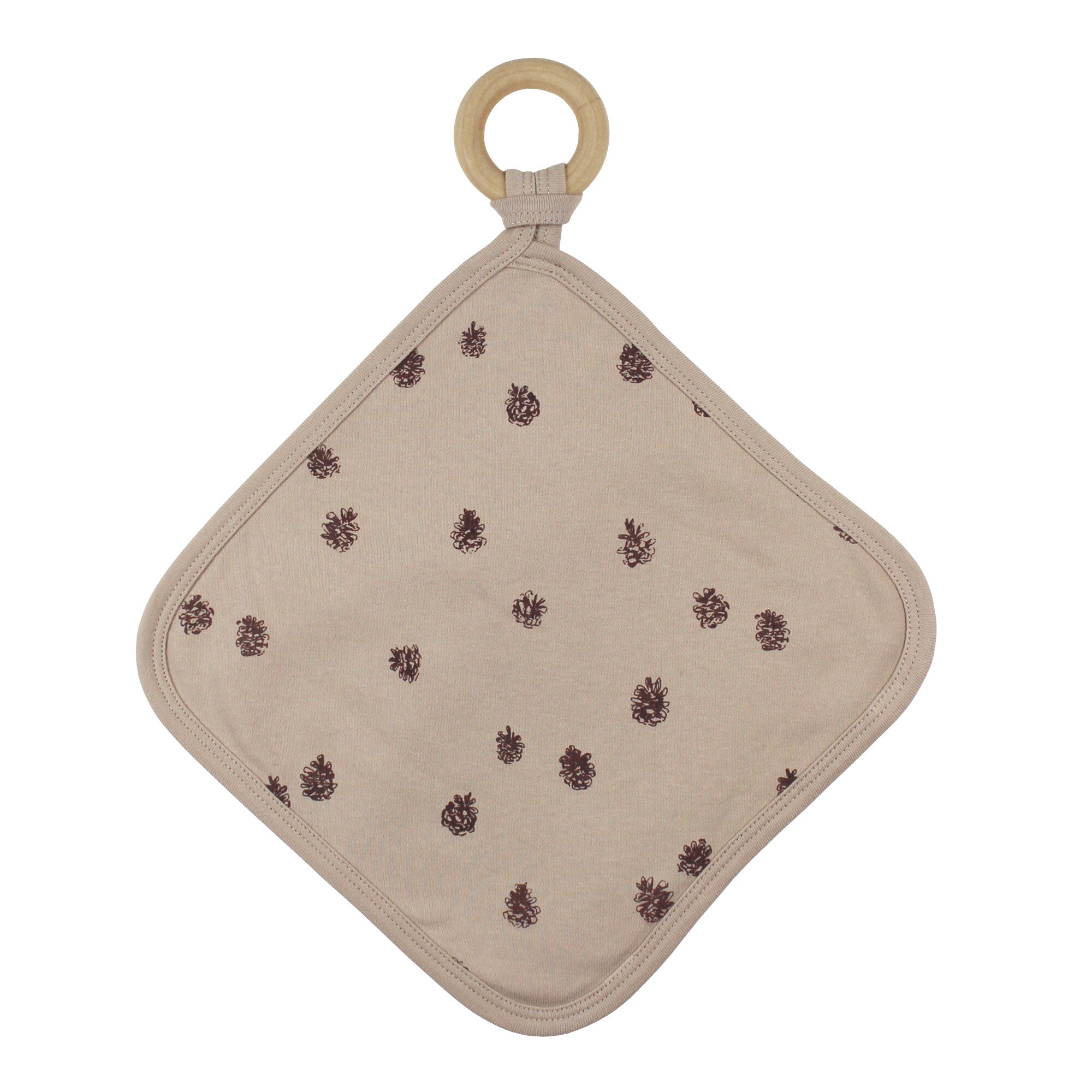 Oatmeal Pinecone | Lovey with Removable Teething Ring