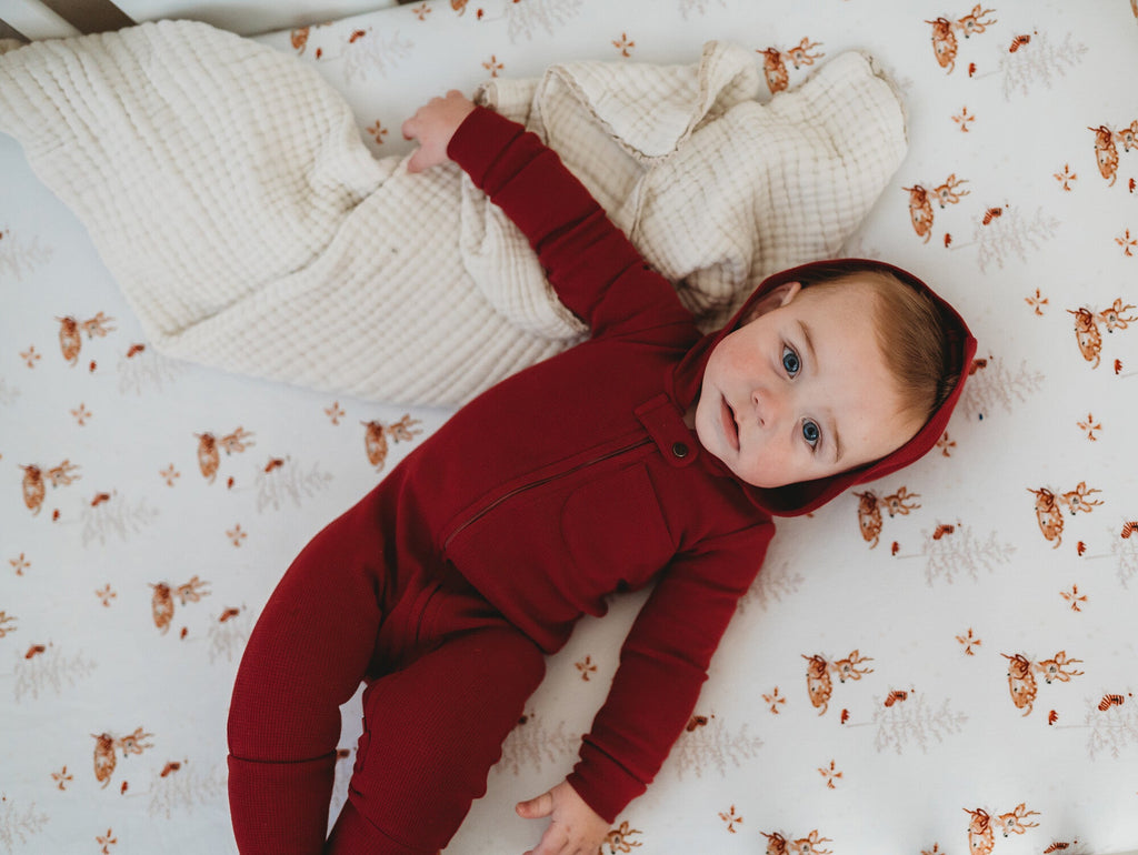 Crimson | Organic Thermal Zipper Romper
