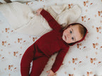 Crimson | Organic Thermal Zipper Romper