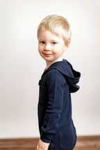 Midnight | Organic Thermal Zipper Romper