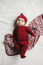 Crimson | Organic Thermal Zipper Footie