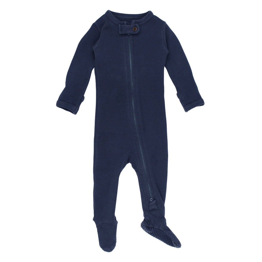 Midnight | Organic Thermal Zipper Footie