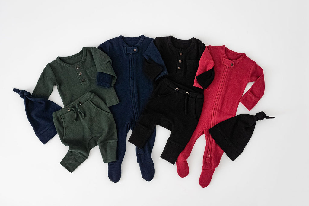 Midnight | Organic Thermal Zipper Footie