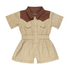 Oatmeal | Organic Western Romper