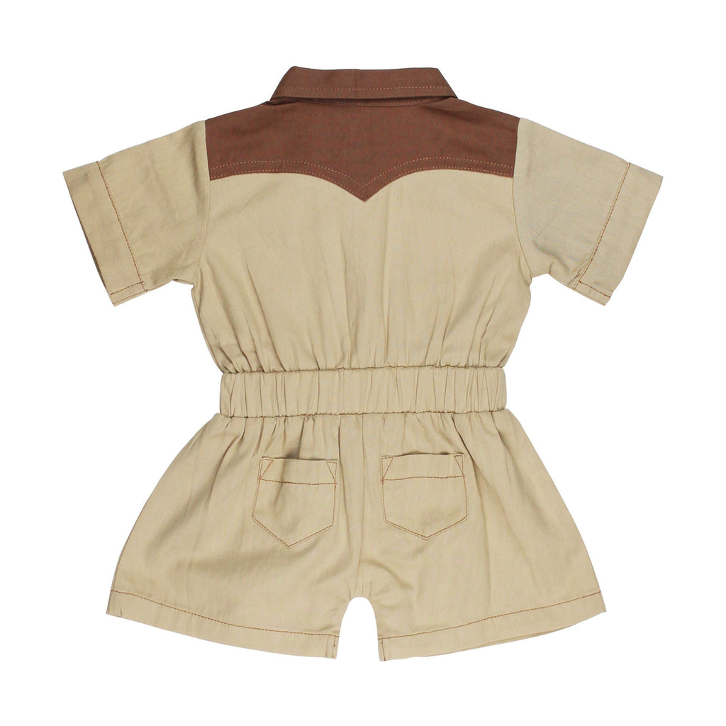 Oatmeal | Organic Western Romper