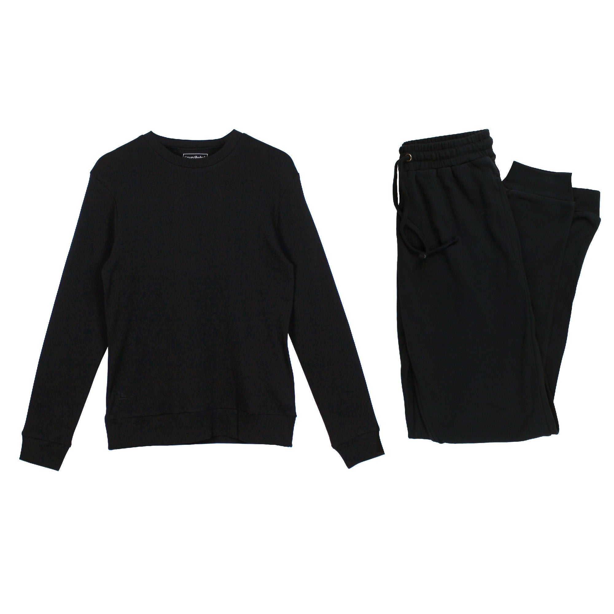Black | Women's Organic Comfy Crew & Jogger Set