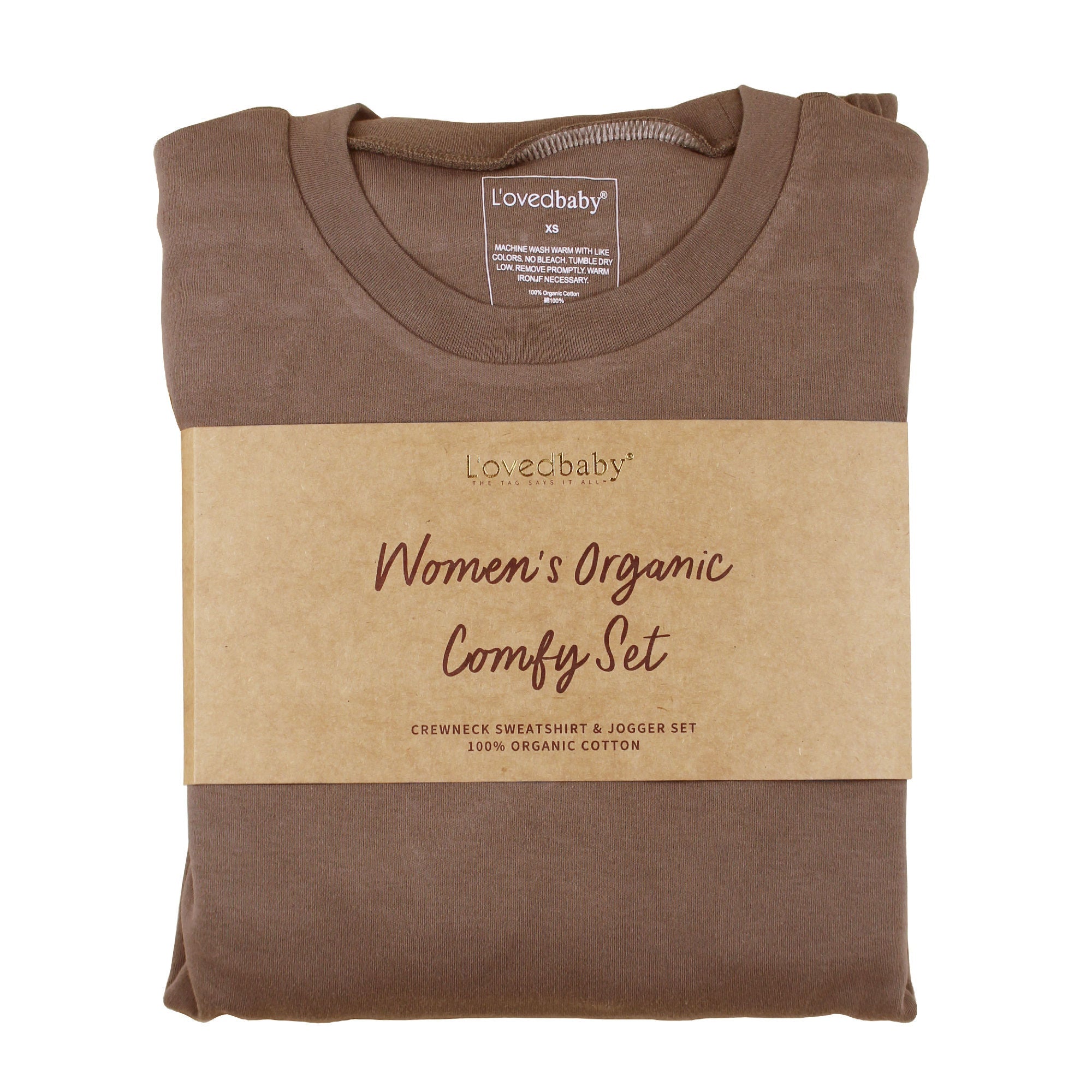 Latte | Women's Organic Comfy Crew & Jogger Set