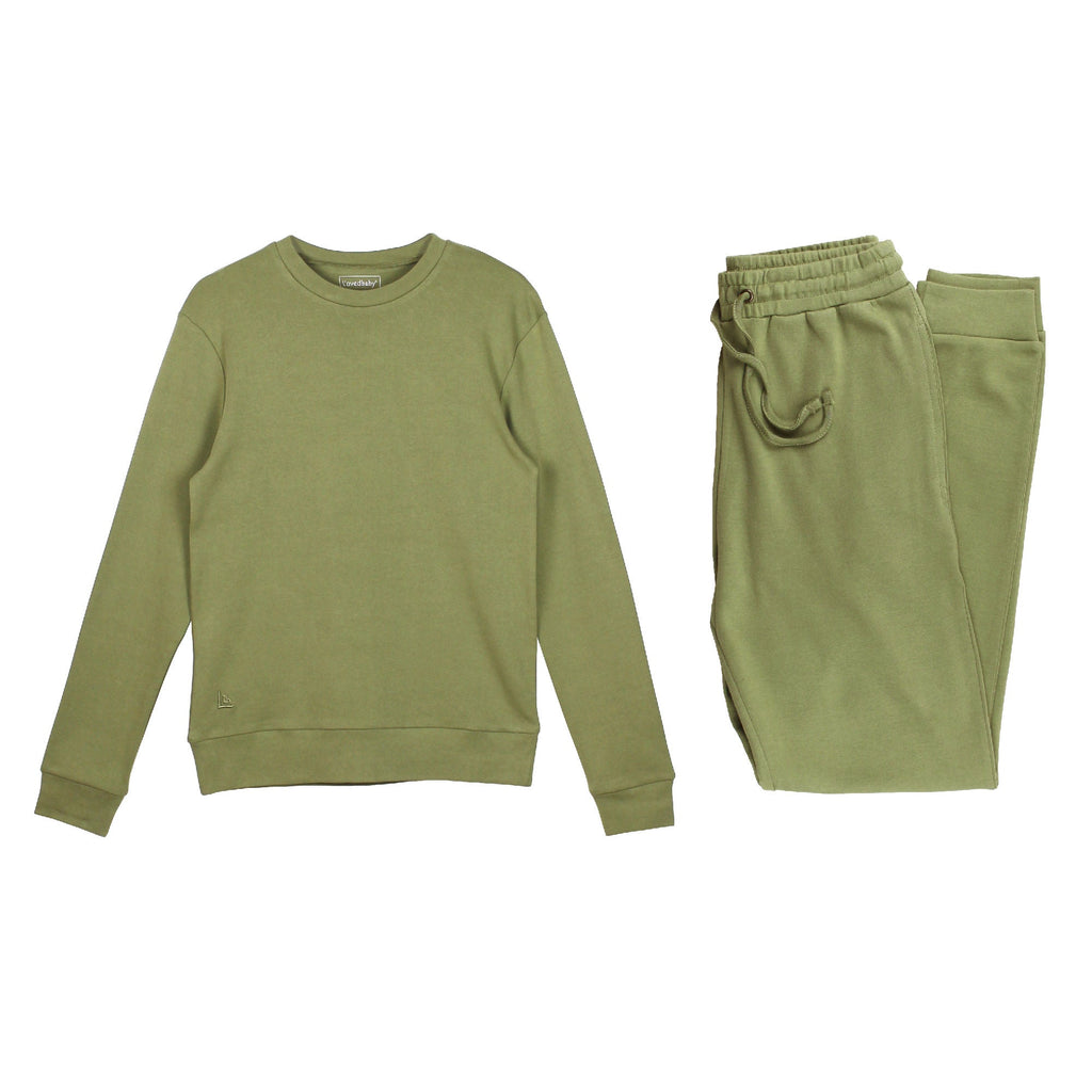 Sage | Women's Organic Comfy Crew & Jogger Set
