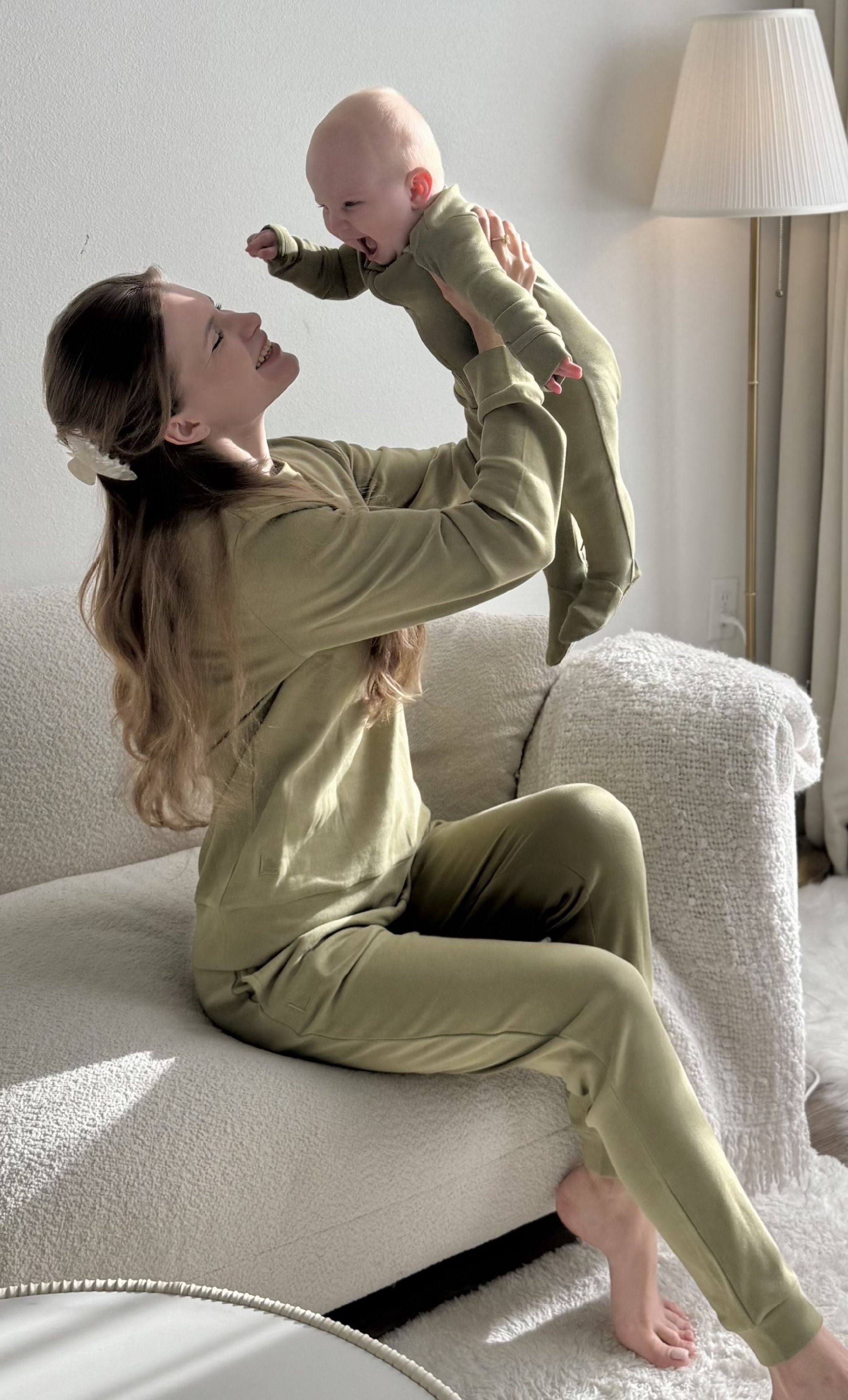Sage | Women's Organic Comfy Crew & Jogger Set