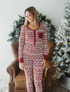 Santa's Sleigh | Women's Holiday Thermal PJ & Cap Set