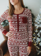 Santa's Sleigh | Women's Holiday Thermal PJ & Cap Set