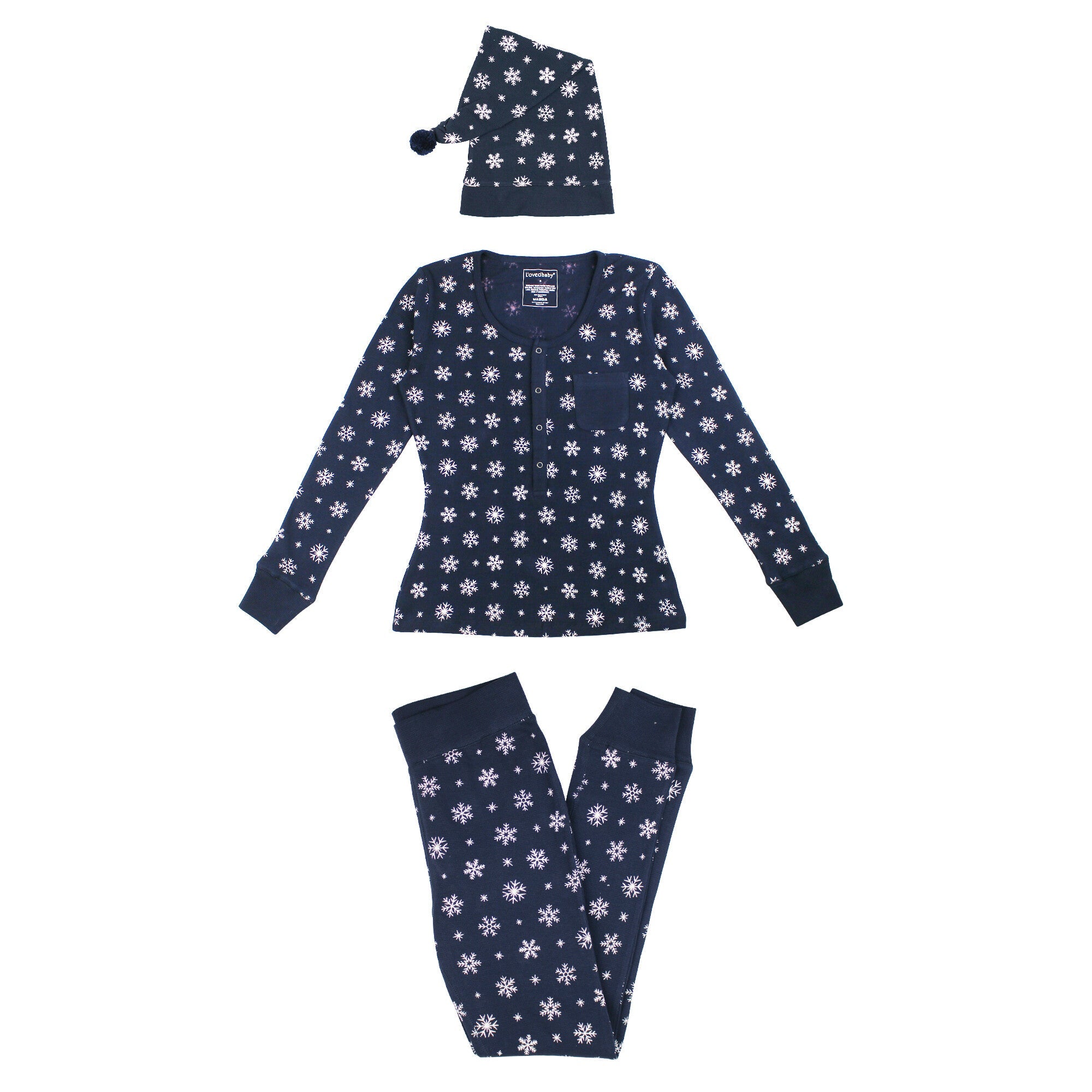 Snowy Night | Women's Holiday Thermal PJ & Cap Set