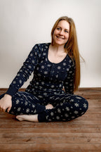 Snowy Night | Women's Holiday Thermal PJ & Cap Set