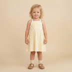 Organic Tie-Back Strap Dress - Dotty Gingham