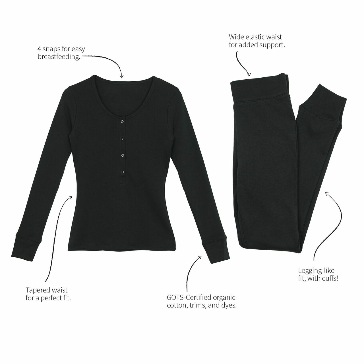 Black | Women's Organic Lounge Set