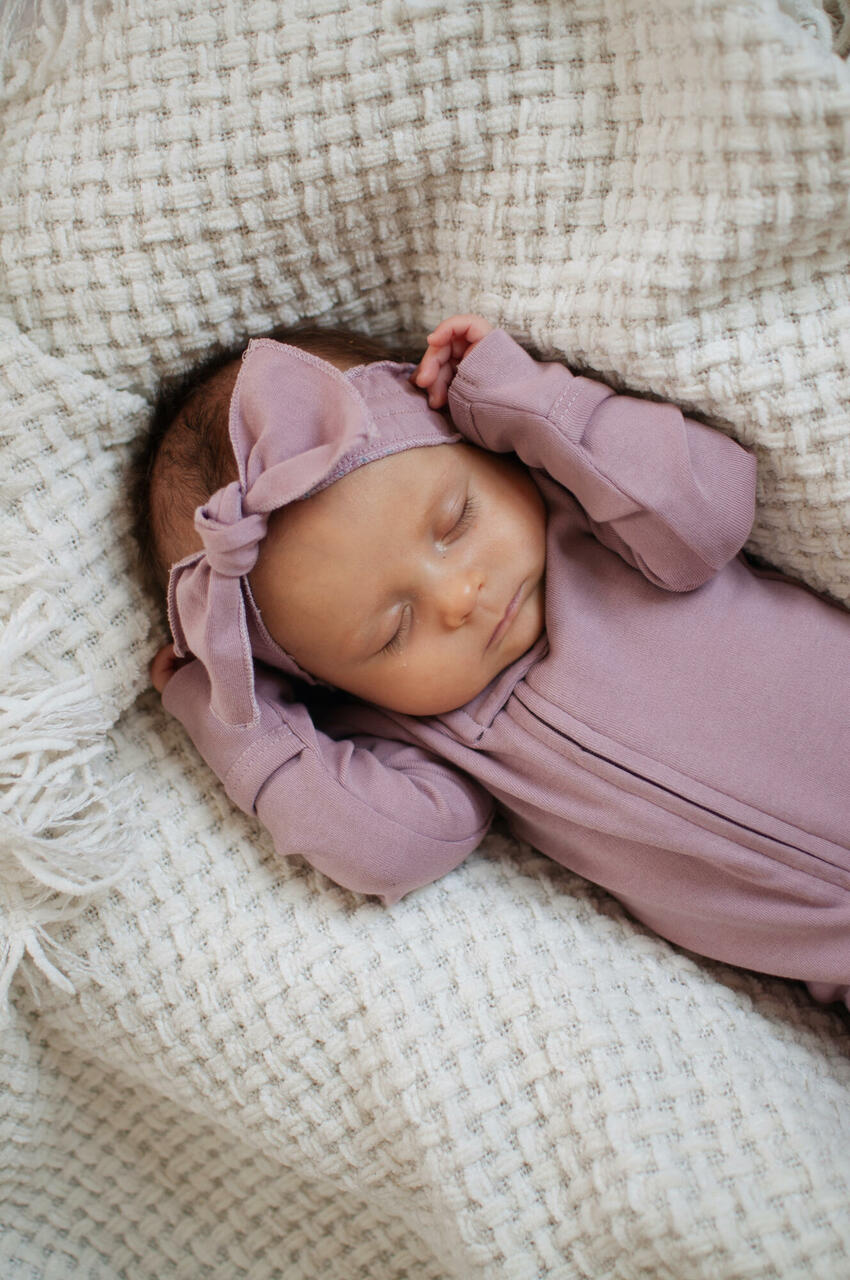 Lavender | Organic Smocked Tie Headband