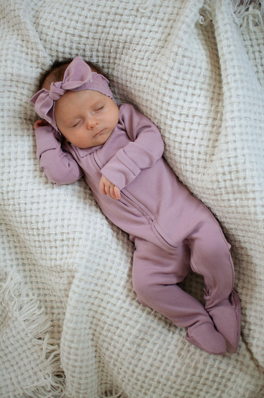 Lavender | Organic Smocked Tie Headband