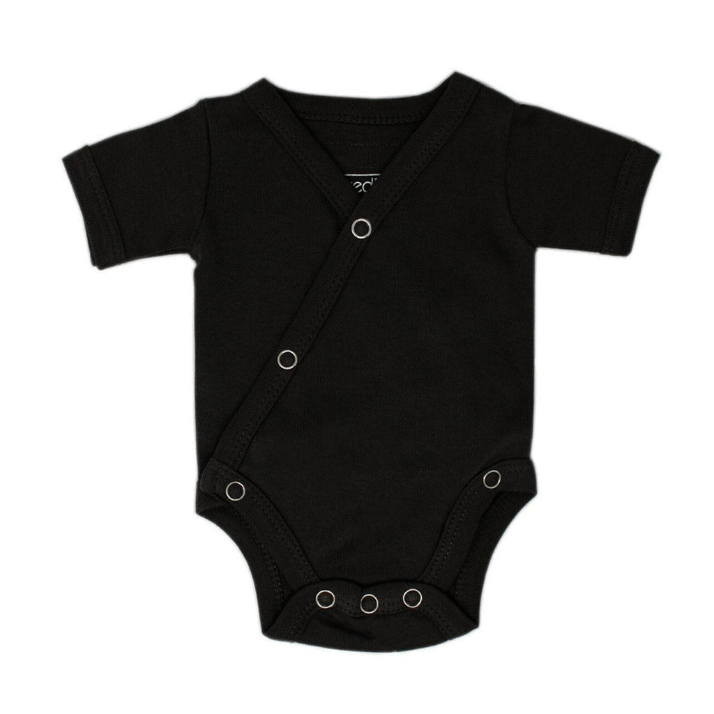 Black | Organic Short-Sleeve Kimono Bodysuit