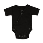 Black | Organic Short-Sleeve Kimono Bodysuit