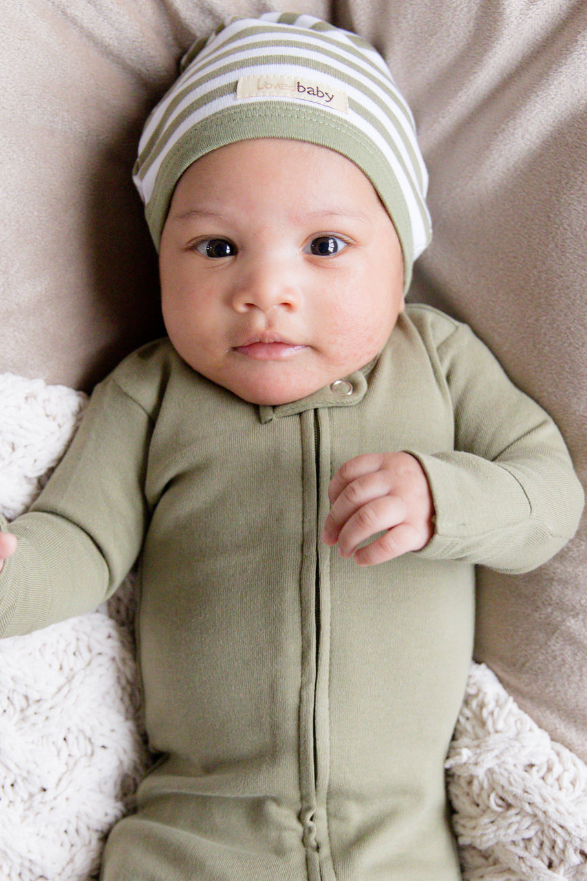 Sage/White | Organic Cute Cap