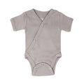 Light Gray | Organic Short-Sleeve Kimono Bodysuit