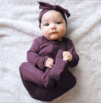 Eggplant | Organic Smocked Tie Headband