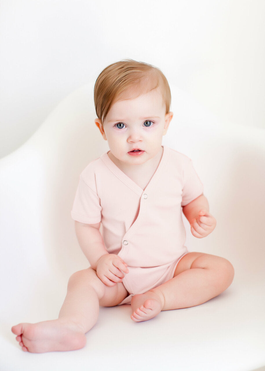 Blush | Organic Short-Sleeve Kimono Bodysuit