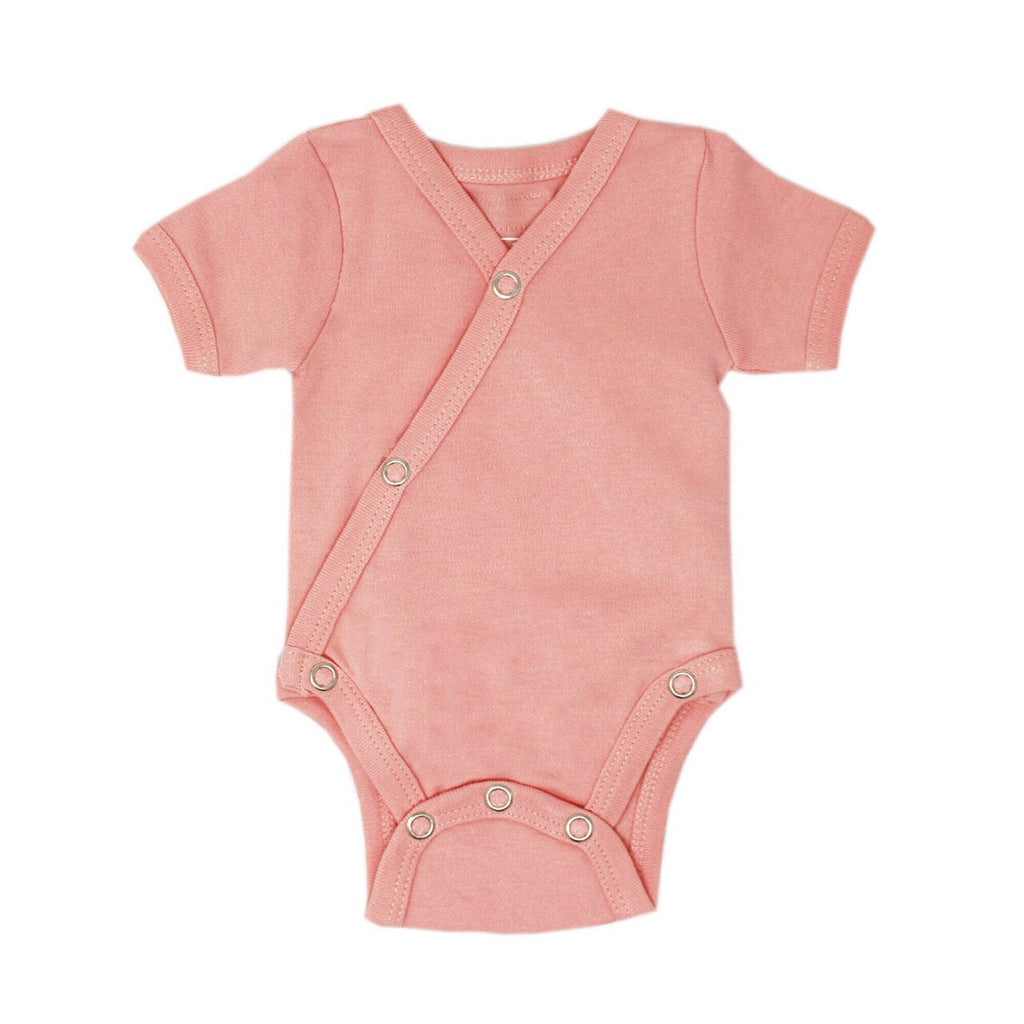 Coral | Organic Short-Sleeve Kimono Bodysuit