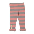 Coral/Light Gray Stripe | Organic Leggings