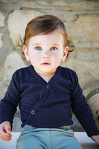 Navy | Organic Kimono Bodysuit