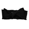 Black | Organic Smocked Tie Headband