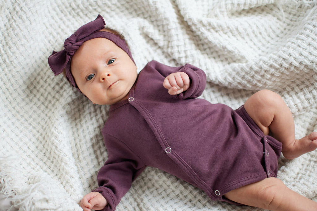 Eggplant | Organic Smocked Tie Headband