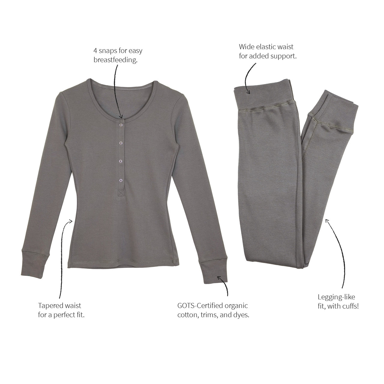 Gray | Women's Organic Lounge Set