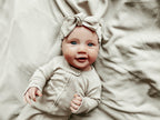 Stone | Organic Smocked Tie Headband