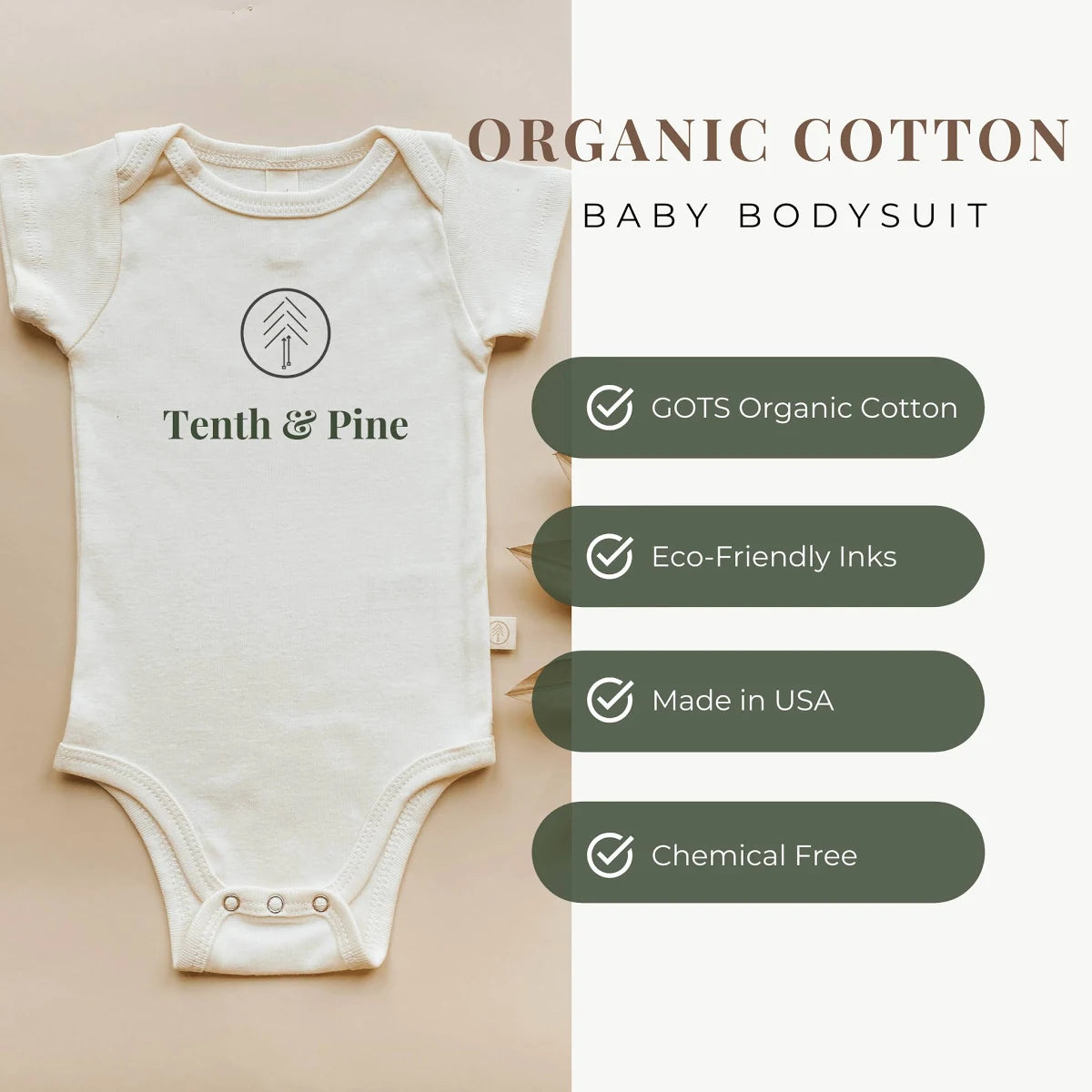 tenth & pine Loved. Organic Baby Bodysuit Long Sleeve